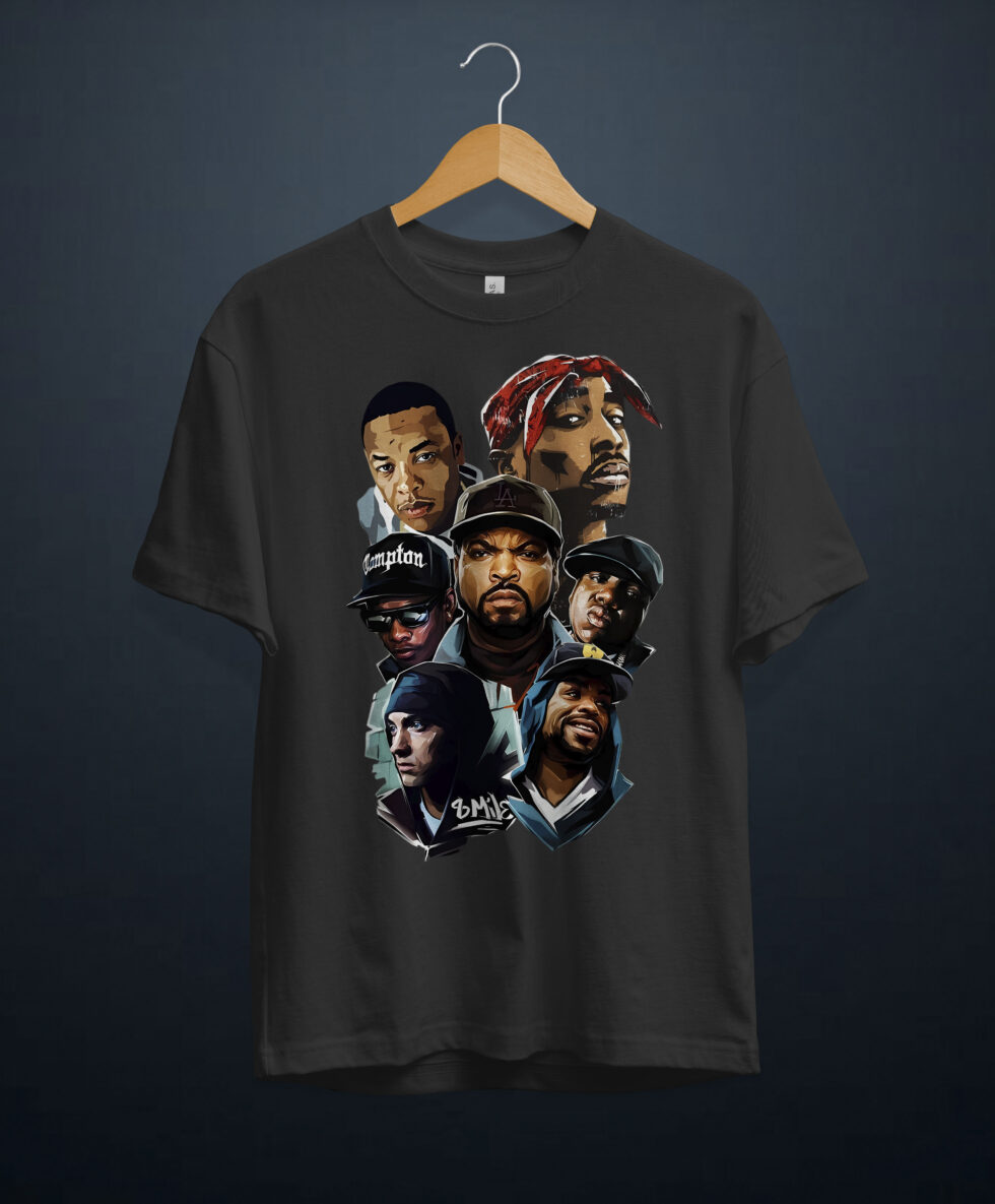 gangsta.ma T-Shirt Hip Hop Legends Eminem 2pac Biggie ice cube dr dre eazy-e au maroc