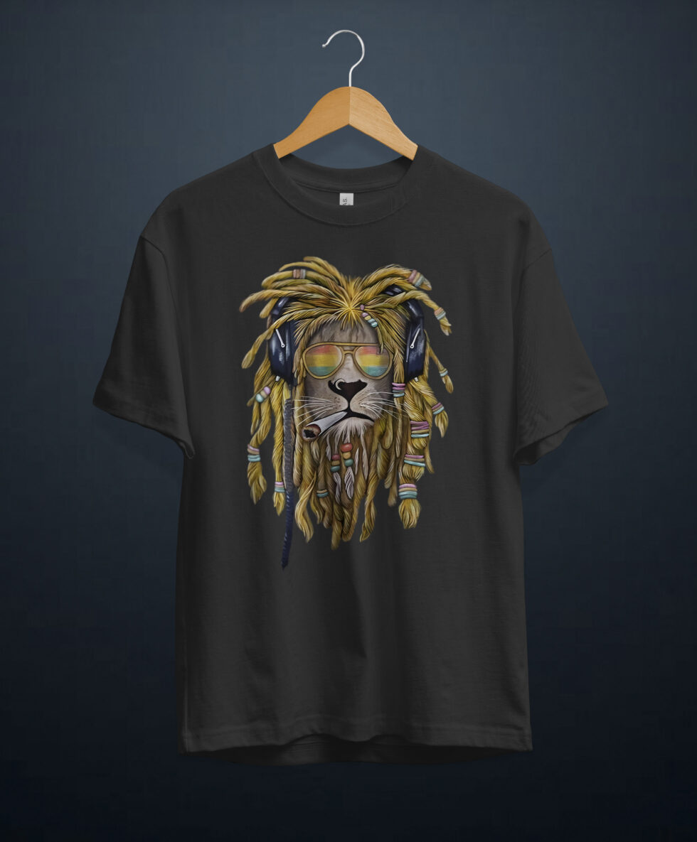 gangsta.ma T-Shirt Rasta Lion au maroc