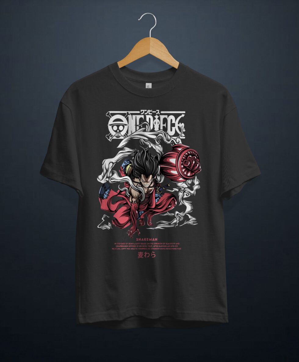 gangsta.ma t-shirt luffy gear 4 snake man au maroc