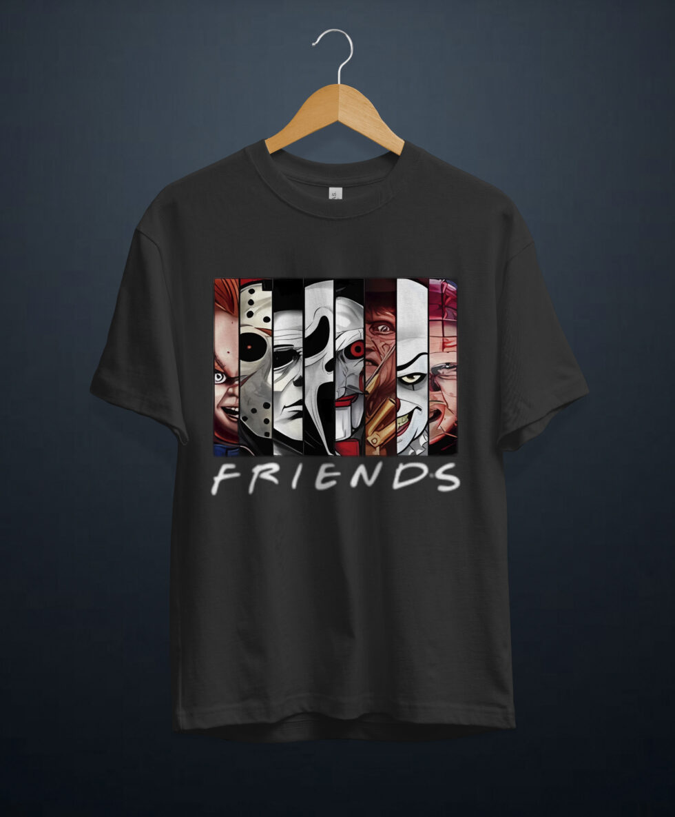 gangsta.ma T-Shirt Halloween Friends , Horror Characters Friends au maroc