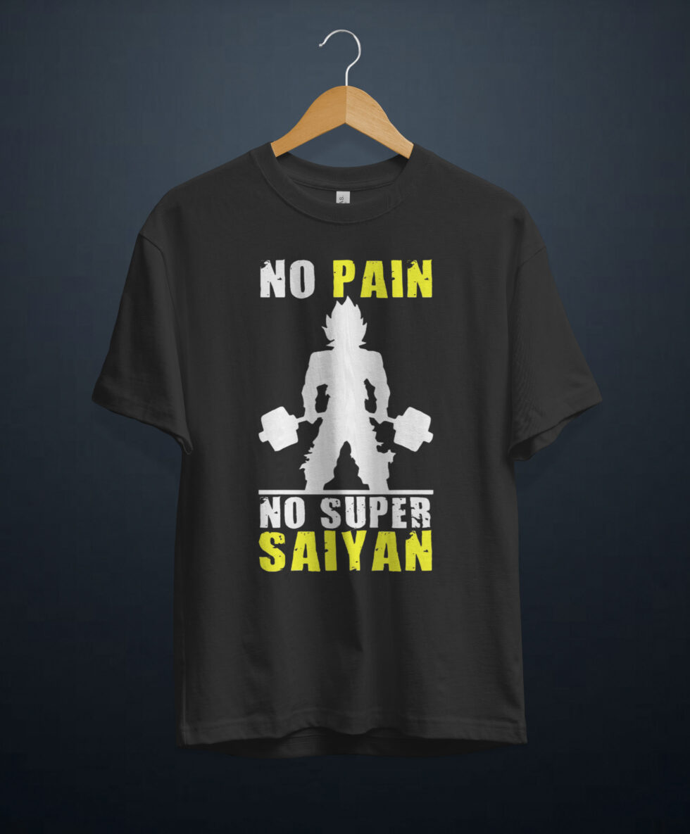 gangsta.ma t-shirt no pain no super saiyan au maroc
