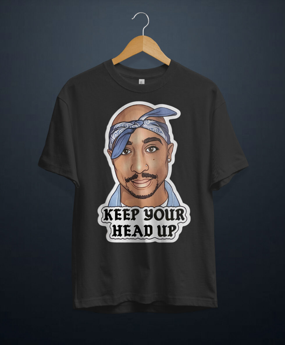 gangsta.ma t-shirt tupac keep your head up au maroc