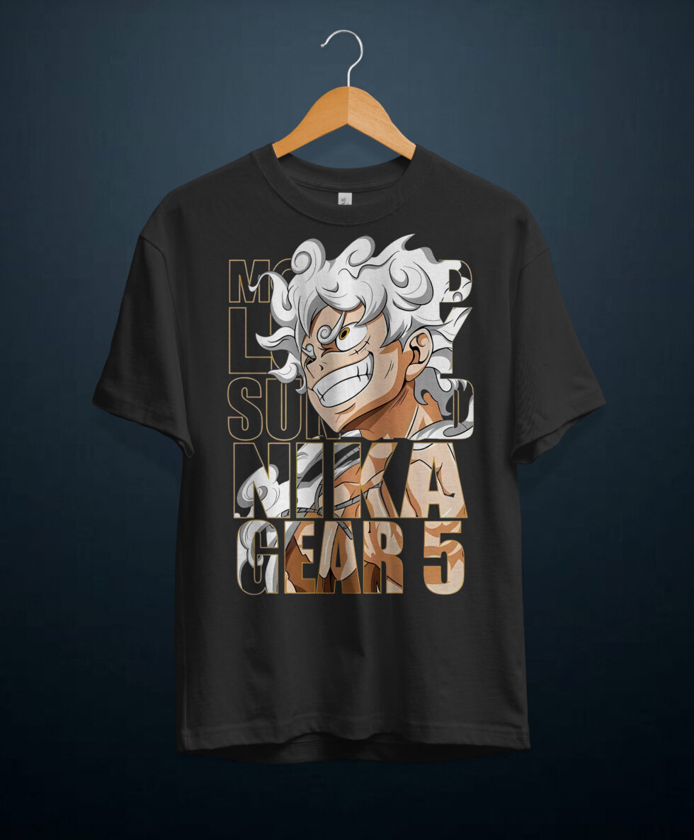 gangsta.ma t-shirt monkey d luffy gear 5 one piece au maroc